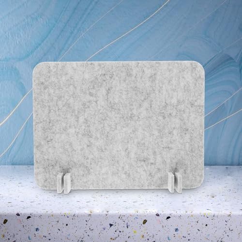 Kichvoe Desk Divider Felt Panel 40x30cm, Acoustic Noise-reducing Office Partition, Privacy Shield for Student and Classroom Desks, Light Gray Desktop Barrier