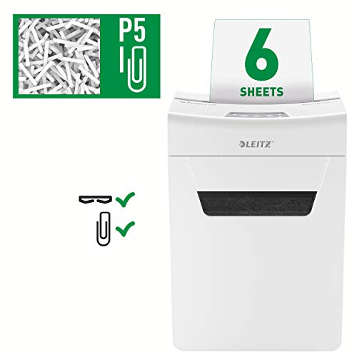 Leitz Shredder IQ Protect Premium 6M P5 IQ Protect, W126159325 (Premium 6M P5 IQ Protect Premium Paper Shredder 6M P5, Micro-Cut shredding, 18 L, Touch, P-5, 6 Sheets,)