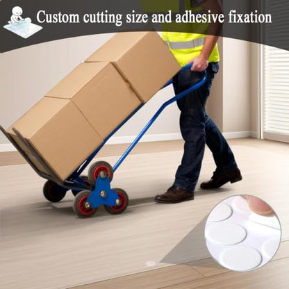 3x16.7FT Large Clear Floor Mat，Plastic Table Cover,2 MM Thick Clear Table Protector, Rectangle Desk Mat, Waterproof & Easy Cleaning for Office Dresser Night Stand