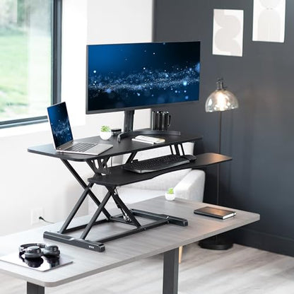 VIVO Black 42 in Standing Desk Converter, DESK-V042KB - color: Black, size: 42"