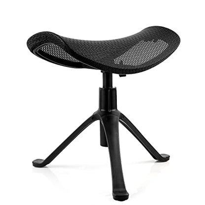Lilithye Footrest for Desk Adjustable Height 2-in-1 Function Rotatable Ergonomic Under Desk Footrest Ottoman Stool Rolling Leg Rest for Home Office (Black) - color: 1-black