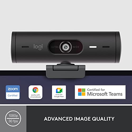 Logitech Brio 501 Full HD Webcam Auto Light Correction Show Mode - Black | Show Mode, Noise Reduction Mics, Privacy Cover, works with Teams, Meet, Zoom, Nintendo Switch 2 GameChat - color: Black