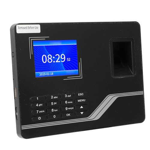 LICAEVEY Fingerprint & PIN Biometric Time Clock, No WiFi Software Required, No Monthly Fees, for Employees Small Business (US Plug)