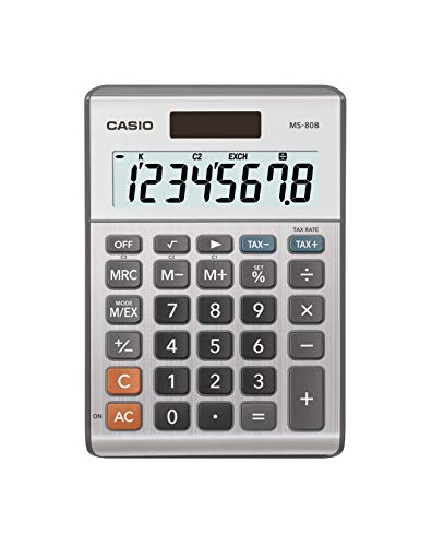 Casio MS-80B Desktop Calculator, Tax & Currency Tools | General purpose calculator with large display; ideal for home, office & everyday math