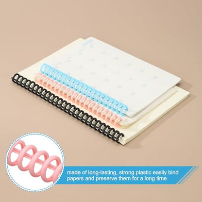 PATIKIL 12mm(1/2") Plastic Spiral Binding Coils, 30 Pcs Binding Spirals 85 Sheet Capacity Binding Spirals for Binding Paper Sheets, Deep Pink - color: Deep Pink, size: 12mm(1/2")