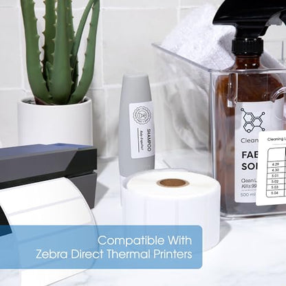 1.5" X 1" Direct Thermal Labels (13000 Count, 10 Rolls) - Barcode Stickers | SKU Labels, and Product Identification - Compatible With Zebra Desktop Printers, NOT Rollo Compatible - Spartan Industrial - size: 1.5" X 1"