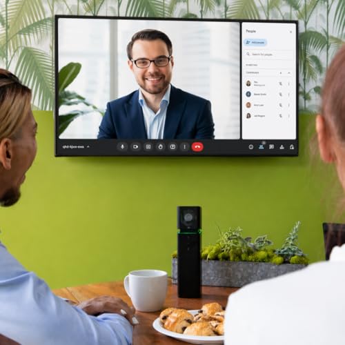Boom UNO Full HD 1080p Conference Camera & Video Bar, 120° Wide Angle Lens, Full Duplex Speaker & Noise Reducing Mic, USB Plug & Play for Zoom, Teams & Google Meet (White) - color: White