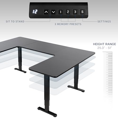 VIVO Black U-Shaped 83 x 60 in Standing Desk, DESK-E4UBB - color: Black