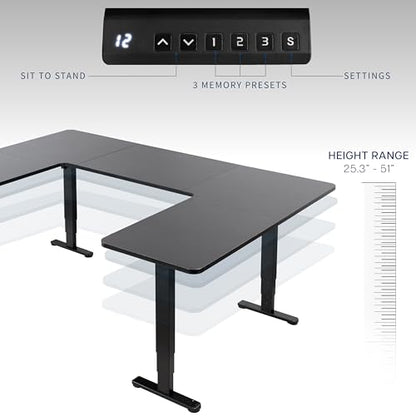 VIVO Black U-Shaped 83 x 60 in Standing Desk, DESK-E4UBB - color: Black