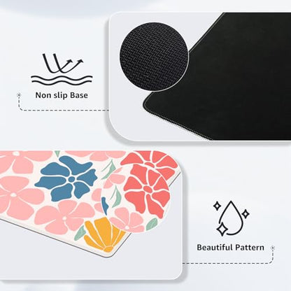 iCasso Desk Mat, Desk Matt for Desktop, Cute Desk Pad Mat, Colorful Flower - color: Colorful Flower