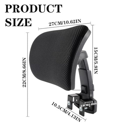 Office Chair Headrest Attachment Head Support Cushion Chair Mesh Head Rest Black Mesh Frame Adjustable Height Angle for Ergonomic Office Chair（Black） - color: Color 1
