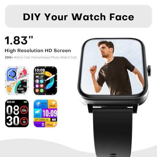 Fitness Tracker Watch - 24/7 Heart Rate, Pedometer, Calorie & Step Counter, Sleep Monitor - IP68 Waterproof Smart Watches for Women Men, Android & iPhone