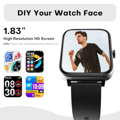 Fitness Tracker Watch - 24/7 Heart Rate, Pedometer, Calorie & Step Counter, Sleep Monitor - IP68 Waterproof Smart Watches for Women Men, Android & iPhone