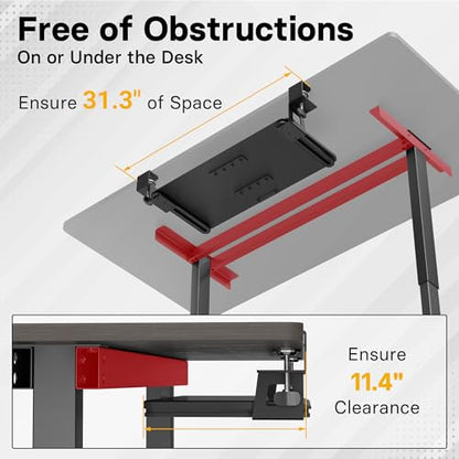 BONTEC Under Desk Keyboard Tray, Pull-Out Keyboard & Mouse Platform | C-Clamp Mount, Space-Saving Ergonomic Slide-Out Drawer, 31.3 in Including Clamps, 25.6 x 11.8 in Tray, Black - color: Black, size: 25.6" x 11.8"