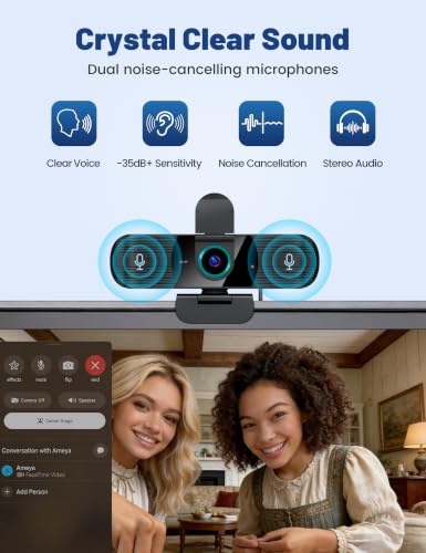 Pro UHD 4K/30fps Webcam with Tripod, External USB Camera for PC/Laptop | Dual noise-cancelling mics | Auto-focus | Wide-angle | Low-light correction | 360° rotation | CMOS sensor | Plug and Play - style: 4K | 30fps | USB Cable | Tripod Included