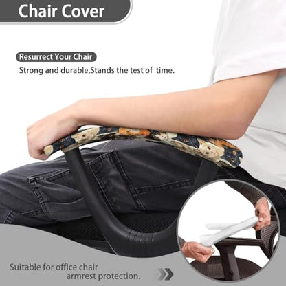 Cute Cartoon Cats Printed Office Chair Arms Protector Kitten Printed Office Seat Hand Rest Protector with Elastic Edge, Stretchable Skin Friendly Computer Chair Desk Chair Arms Covers - color: Cute Cartoon Cats - Multi