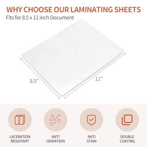 Lamtetur 5Mil 100P Anti-Static Thermal Laminating Pouch 9x11.5 Letter Size | Hold 8.5 x 11,Hot Laminate Films,Clear Lamination Laminator Papers for certificates, signs,artwork, bank card, ID card - style: Anti-static 5Mil-100Sheets