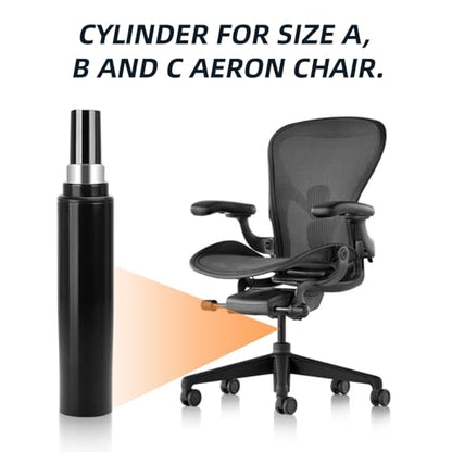 Gas Lift Cylinder for Herman Miller Aeron Chair - Top Activated | Heavy-Duty Hydraulic Piston for Herman Miller Classic Aeron Chair (Pre-2013) Sizes A, B, & C – 450 lbs Capacity