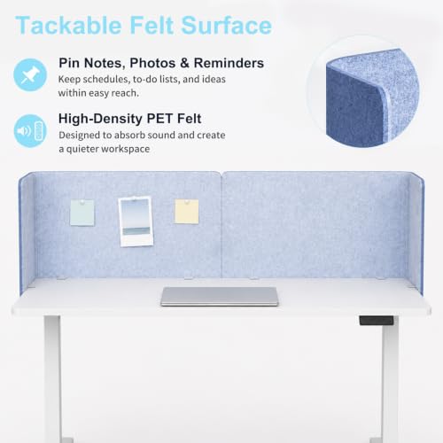 Desk Privacy Panel, 48" × 19" L-Shaped Cubicle Desk Divider, Blue - color: Navy Blue, size: 47.2" × 18.7"