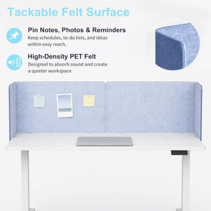 Desk Privacy Panel, 48" × 19" L-Shaped Cubicle Desk Divider, Blue - color: Navy Blue, size: 47.2" × 18.7"
