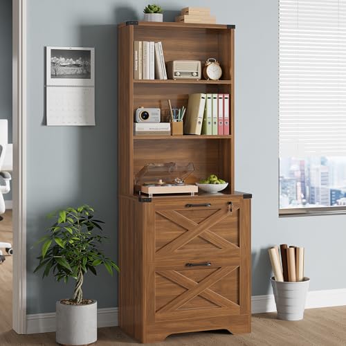 SEDETA 2 Drawer File Cabinet with Lock fits Legal/Letter/A4 Size - color: Brown, size: 2 Drawers
