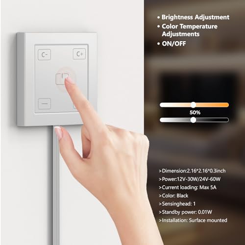 VST Touch Control 6 Pack Under Cabinet Lighting, 2700K-6500K, Silver | LED Cabinet Light Bars, Dimmable & Adjustable Color Temperature, Ultra Thin Linkable Under Counter Lights for Kitchen, Closet - color: Silver