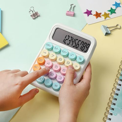 Mr. Pen- Mechanical Switch Calculator, 12 Digit Large LCD Display - color: Pastel Harmony