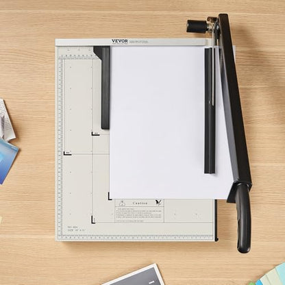 VEVOR Paper Cutter, 18 in Cut Length Guillotine Trimmer, 15-Sheet Capacity, Heavy-Duty Paper Cutter with Security Guard Rail/Blade Lock, Paper Trimmer for Cardstock, Cardboard, Home, Office & School - size: 18" 15-Sheet
