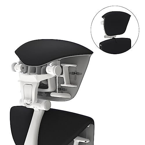 OFFICE LOGIX SHOP Embody Headrest Compatible with Herman Miller Embody Chair (Black Rythem Fabric/White Frame) - color: Black Rythem Fabric/White Frame