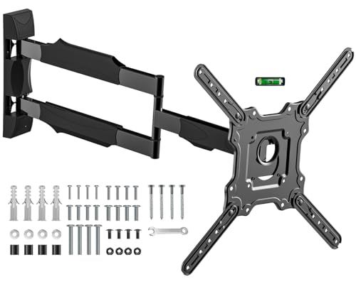 28.3" Long Arm TV Wall Mount for Most 26-65 Inch TV | Corner Wall Mount TV Bracket With Extension Arm Articulating, Swivel and Tilt, Max VESA 400x400mm and Up to 80 lbs