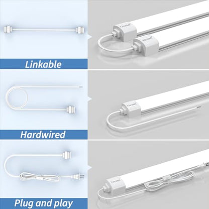 Airand LED Shop Lights for Garage 4FT with Plug, Utility Linkable LED Tube Light 5000K Under Cabinet Lighting,3600 LM LED Ceiling and Closet Light 36W, Corded Electric with ON/Off Switch - size: 4FT-1PCS