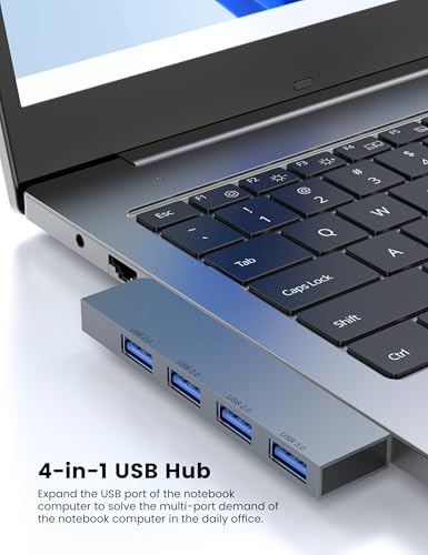 USB Hub 2Pack, Fidioto 4-Port USB Hub(1 * 3.0 Hub, 3 * 2.0 Hub) USB Splitter USB Expander for Laptop, Xbox, Flash Drive, HDD, Console, Printer, Camera,Keyborad, Mouse - color: 4in1- 2pcs Left-Grey