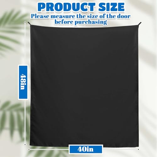 Pinkunn 40 x 48 Inch Office Cubicle Curtain with Stainless Steel Self Adhesive Hook Portable Privacy Door Partition Room Office Divider(Black) - color: Black
