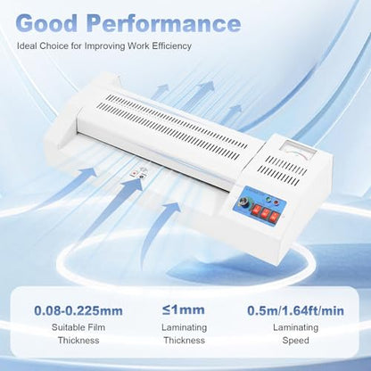 Electric Thermal Laminator Machine, Hot/Cold Roll Laminating Machine with 4 Roller System Large Laminator for A4/A3 Paper No Bubbles Prevents Misfed Items for Document Paper Photo
