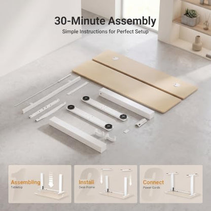 Claiks Electric Small Standing Desk, 32x19 Inch, Nature - color: Nature, size: 32 Inch