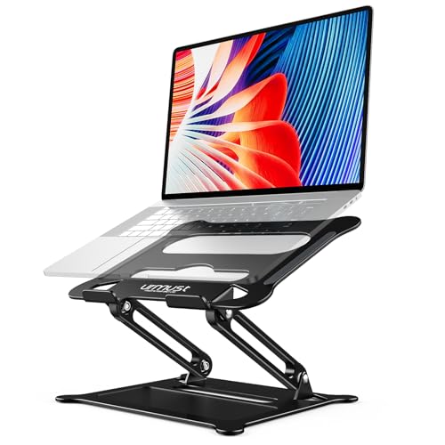 Urmust Adjustable Laptop Stand for Desk, 10-15.6“ Laptop Riser, Black - color: A-Black