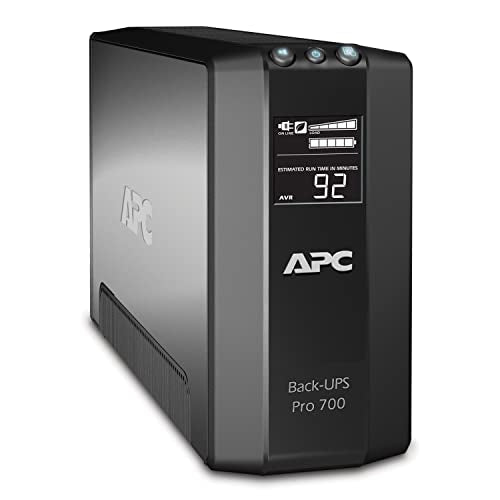 APC 700VA/420W Backup Battery UPS for Computers, Wi-Fi Routers | BR700G | Back-UPS for PCs & home electronics — battery backup, AVR, surge protection, compact design, User Replaceable Battery - size: 700VA
