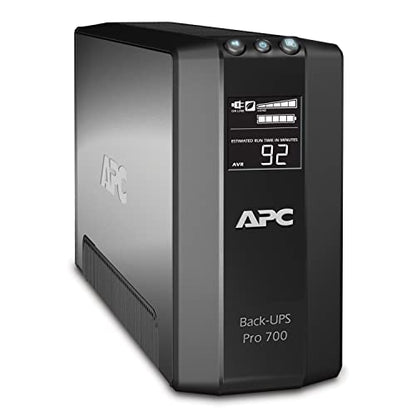 APC 700VA/420W Backup Battery UPS for Computers, Wi-Fi Routers | BR700G | Back-UPS for PCs & home electronics — battery backup, AVR, surge protection, compact design, User Replaceable Battery - size: 700VA