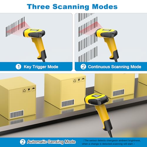 Automatic Hands-Free 1D Laser Barcode Reader with Stand, USB Connected Desktop Scanner for POS & Inventory Management - color: 1D Laser Barcode Scanner with Stand