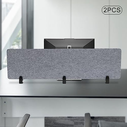 2 PCS Acoustic Desk Divider Privacy Panel Desk Divider Desk Partition Noise Reducing Mounted Sound Proof Dividers for Office Reduce Noise 60" x 16" Grey - size: 2 PCS 60"*16" Grey