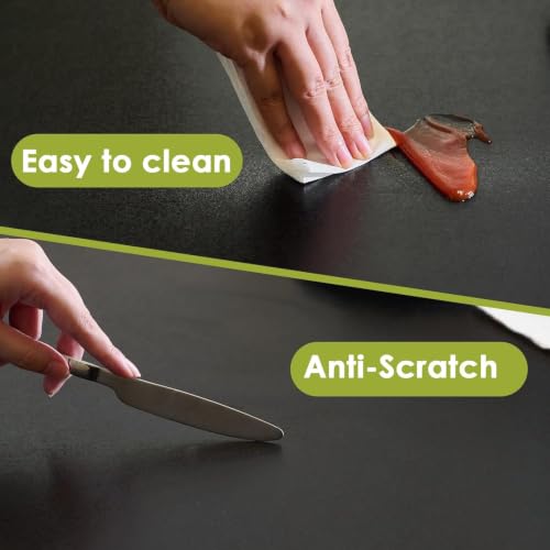 Black Table Cover Protector 40x72'', Waterproof 1.5mm Thick PVC Table Pad | Heavy Duty PVC Table Pad Desk Mat Dining Tablecloth Cut to Fit for Kitchen, Office Desk Game Night Party - size: 40" x 72" (Rectangular)