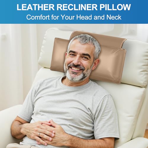 Recliner Pillow, Adjustable Neck & Head Support Pillow - color: Camel