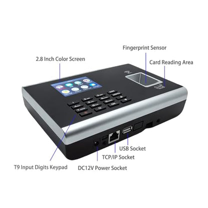Biometric Employee Attendance Machine, WiFi Fingerprint Time and Attendance System Employee Workforce Time Clock Management Solution Quick Recognition