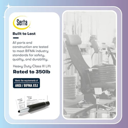 Serta Ergonomic Big and Tall Executive Office Chair Lumbar Support, Leather | Fairbanks, Gaming Chair with Headrest, 350lb Capacity, Padded Arms, Semi-Plush Seat Cushion, Adjustable Height and Tilt, Gray - color: Grey, size: 350 lbs