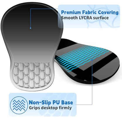 YIWEI Ergonomic Mouse Pad with Wrist Rest for Carpal Tunnel Pain Relief - color: Gradient Black