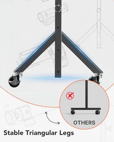 ErGear Small Standing Desk Adjustable Height, 6 Height Settings Up to 46.5″, Walking Pad Desk with Triangular Leg Design, Smooth Mobility with Lockable Wheels, Standing Desk for Walking Pad, Black - color: Black
