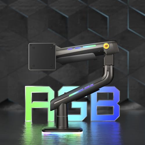 NB Gaming Monitor Arm or for 32 to 60 Inches Screen, Load up to 20 kg, VESA 75/100, RGB-Light, Heavy Duty, Multi Angle Adjustable, Premium Aluminum, Green - color: Oliver Green