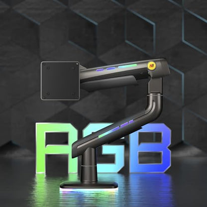 NB Gaming Monitor Arm or for 32 to 60 Inches Screen, Load up to 20 kg, VESA 75/100, RGB-Light, Heavy Duty, Multi Angle Adjustable, Premium Aluminum, Green - color: Oliver Green