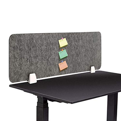 MYOYAY 40''x12'' Privacy Panel Clamp-on Acoustic Desk Divider Freestanding Sound Absorbing Cubicle Desk Divider Removable Acoustic Partitions with 2 Clips for Offices, Braries, Classrooms, Library
