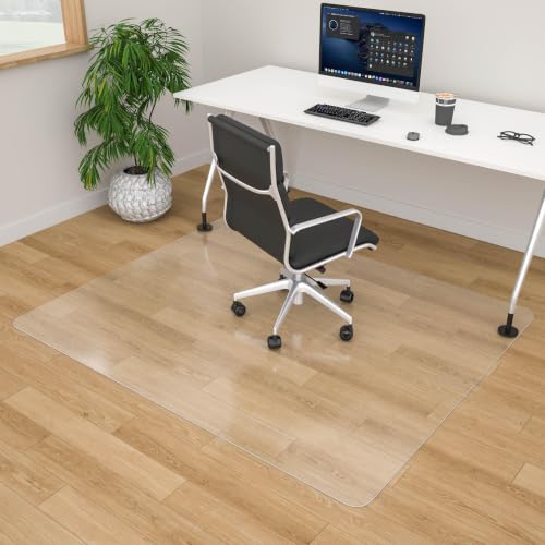 100pointONE Office Chair Mat for Hardwood Floors, Easy Glide Floor Mat for Rolling Chair & Computer Desk, Clear Desk Chair Mat for Home Office Rolling Chairs 46" x 60" - color: Clear, size: 46" x 60" Rectangular